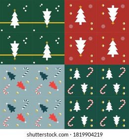 vier nahtlose Muster-Designs für Weihnachten