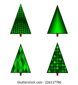 Four christmas tree