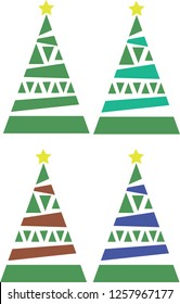 four Christmas trees