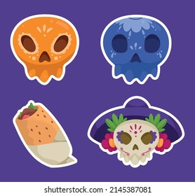 four cinco de mayo set icons