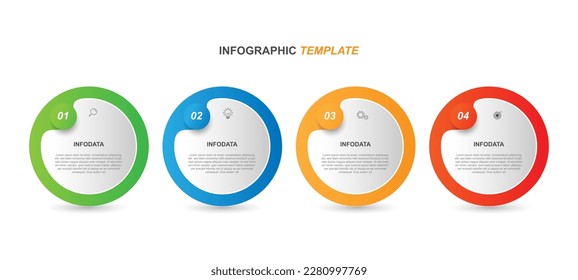 Four of circle banner template for presentation infographic.