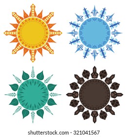 four circle element ornamental patterns