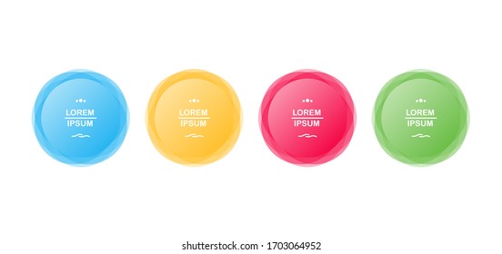 Four circle fluid different color design elements for your text on a white background. Vector illustration.