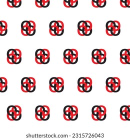 Four circle interwine in red and black colour as pattern background