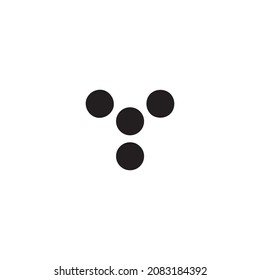 four circle letter Y, triangle simple symbol logo vector