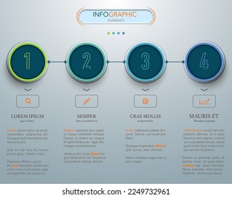Four circle options or steps pattern. Vector illustration. Can be used for workflow layout, diagram, number options, step up options, web design, infographics