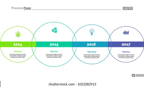 Four Circle Timeline Diagram Template