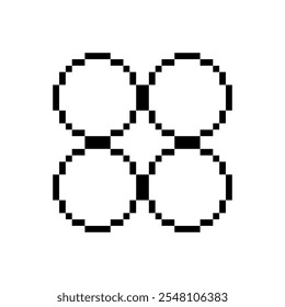 combinação de quatro círculos pixel art