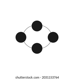 four circles connected by circle lines