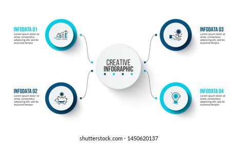 Four circles infographic elements. Business template for presentation. Vector concept with 4 options or steps.