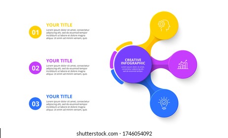 Four circles infographic elements. Business template for presentation. Vector flowchart concept with 4 options or steps.
