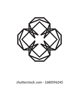 Four circles minimal shape geometric element  business logo design template