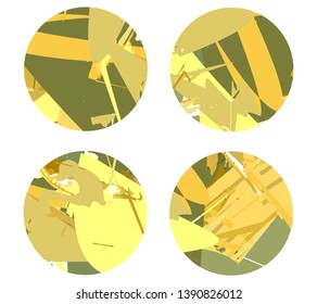 four circles on a light background with abstract lines