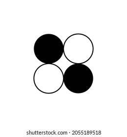 Four circles two black and two white sign