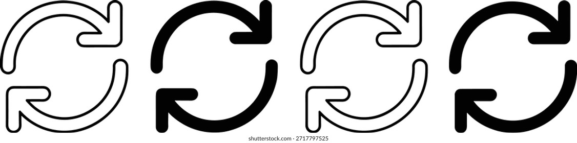 Cuatro flechas circulares en diferentes espesores y Colores