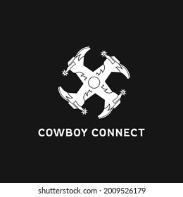 Four circular cowboy boots logo template, perfect for a variety of visual identity purposes