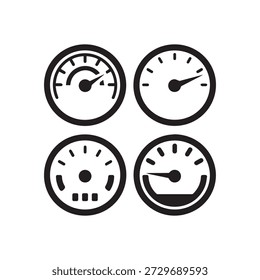 Four circular gauges displaying measurements against a clean white background