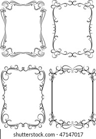 Four classical decor frames