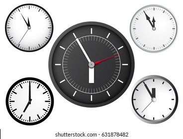 four clocks on a white background