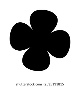 Four clover icon silhouette. Vector image