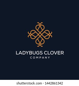 Four clover leaf combined with ladybug logo design