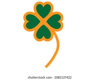 A four clover leaf with gold outline