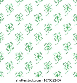 Four clover leaf  seamless vector pattern background . Great for scrapbooking cards, web background , textile and home decor projects,