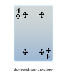 four of clubs card icon cartoon vector illustration graphic design