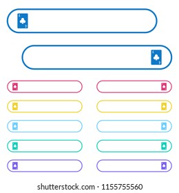 four of clubs card icons in rounded color menu buttons. Left and right side icon variations.
