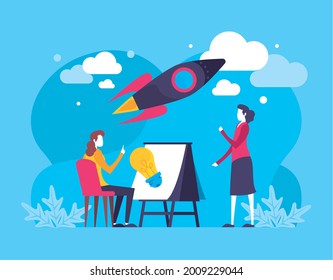 four coaching business set icons