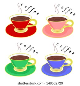 Four coffee cups