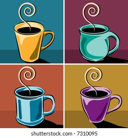 Four coffee cups