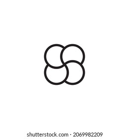 
four coins simple symbol logo vector