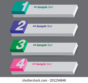 Four color 3D text box.