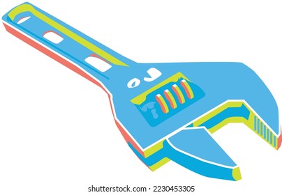 Vector de llave inglesa ajustable de cuatro colores