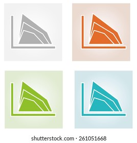 four color area charts on gradient background