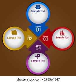 four color arrow text box.