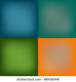 Four color background, blue, green, emerald, orange, for design