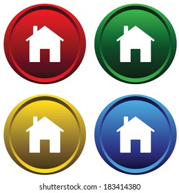 Four color buttons on a white background