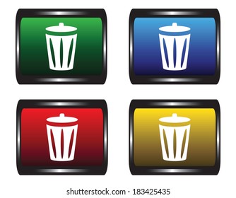 Four color buttons on a white background