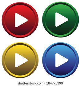 Four color buttons on a white background