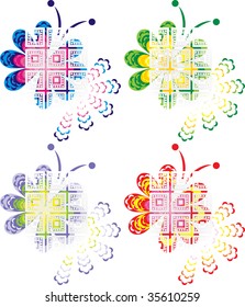 Four color design of creative butterfly