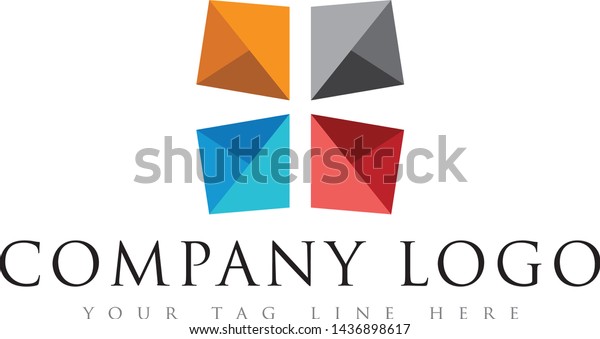 Four Color Diamond Logo Designthis High Stock Vector (royalty Free 