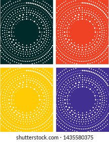 four color dotted circular background