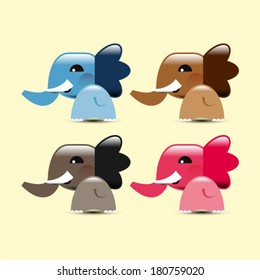 four color of elephant