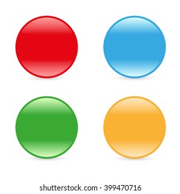 Four color glossy icons, vector