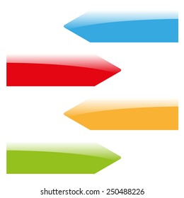 four color glossy web arrows vector