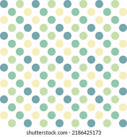 four color gradient green polka dots seamless continuous pattern Suitable for designing fabrics, mugs, tiles, gift wrapping paper, bed sheets.