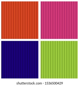 Four color gradient vertical lines seamless cubic pattern. Orange, blue, purple, green color pattern.