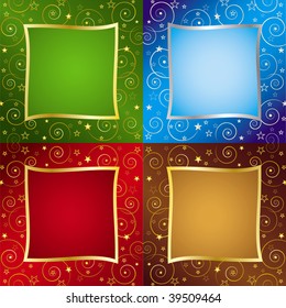 Four Color Holiday Backgrounds